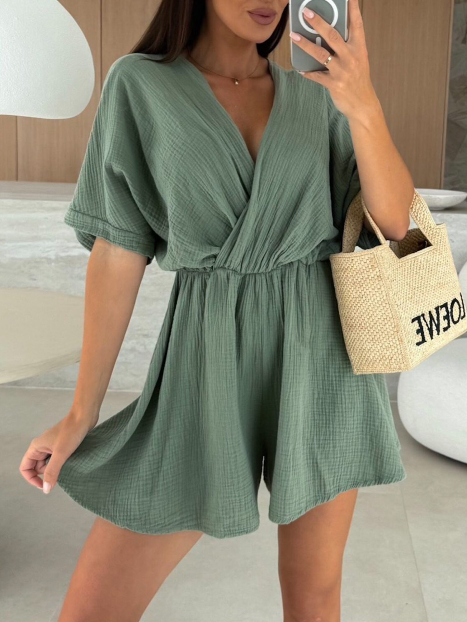 Mykonos Playsuit – Khaki